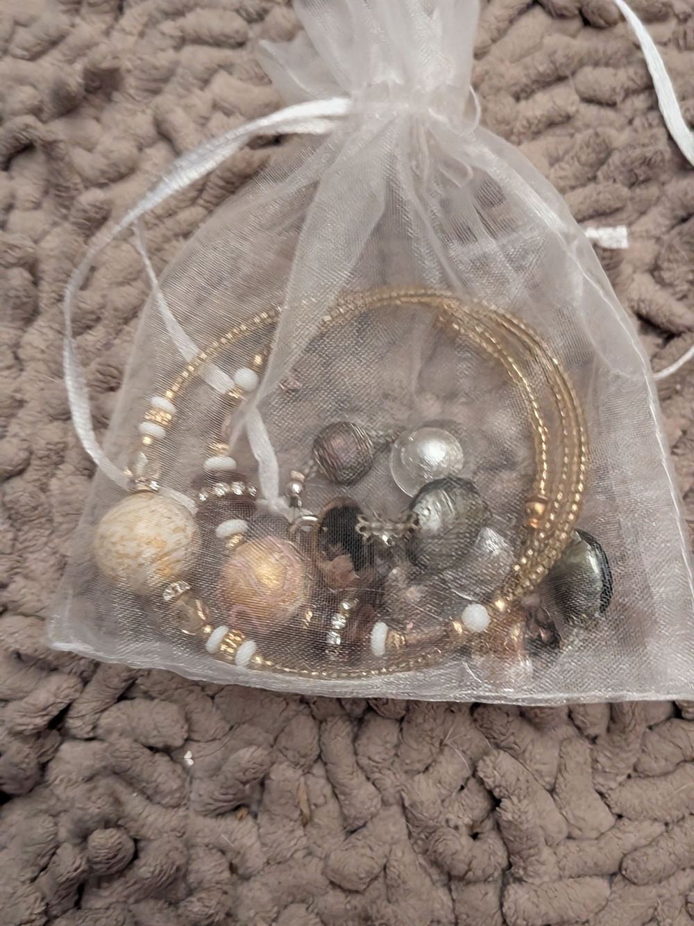 Bag Of Jewelry Firm On Price. Murano Glass, Some Sterling Silver, Vintage Etc